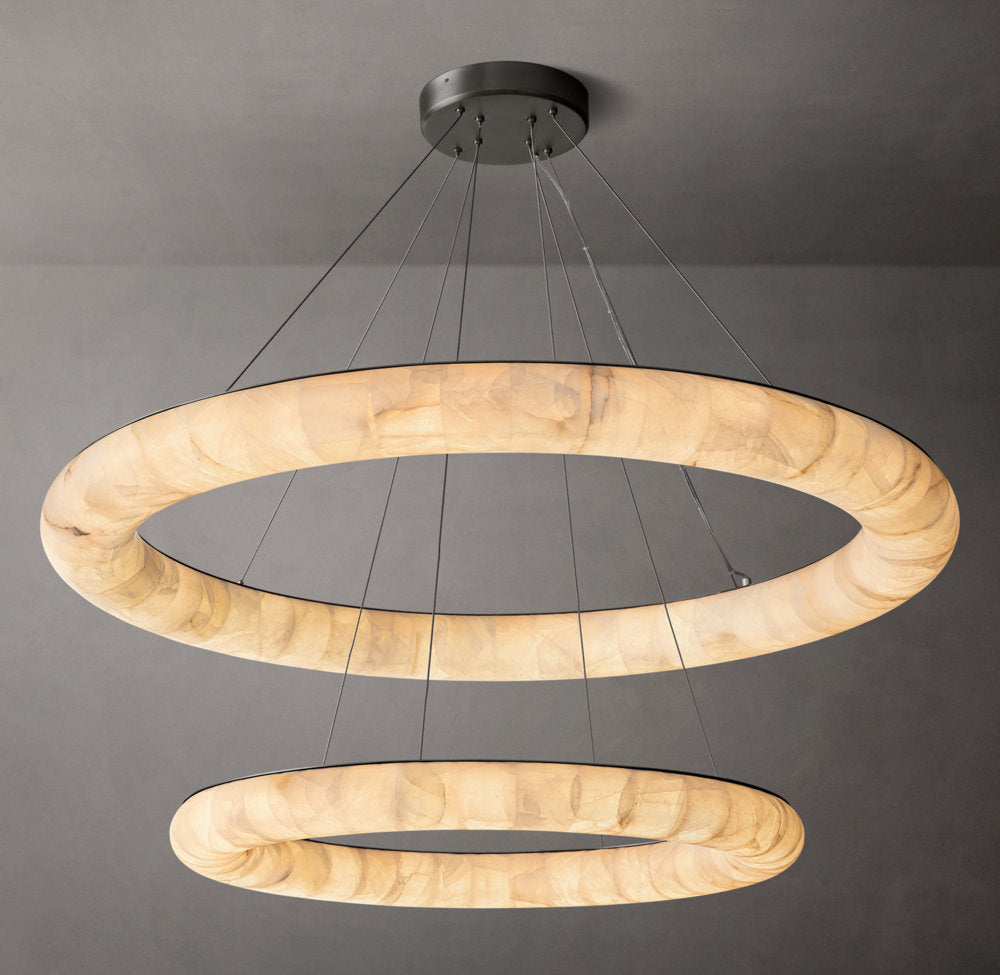 Rivage Lisse Two-Tiered Round Chandelier 61"