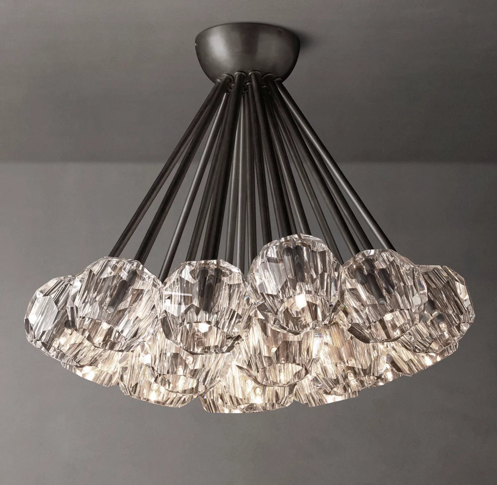 Boule De Cristal Clear Glass Flushmount 24"