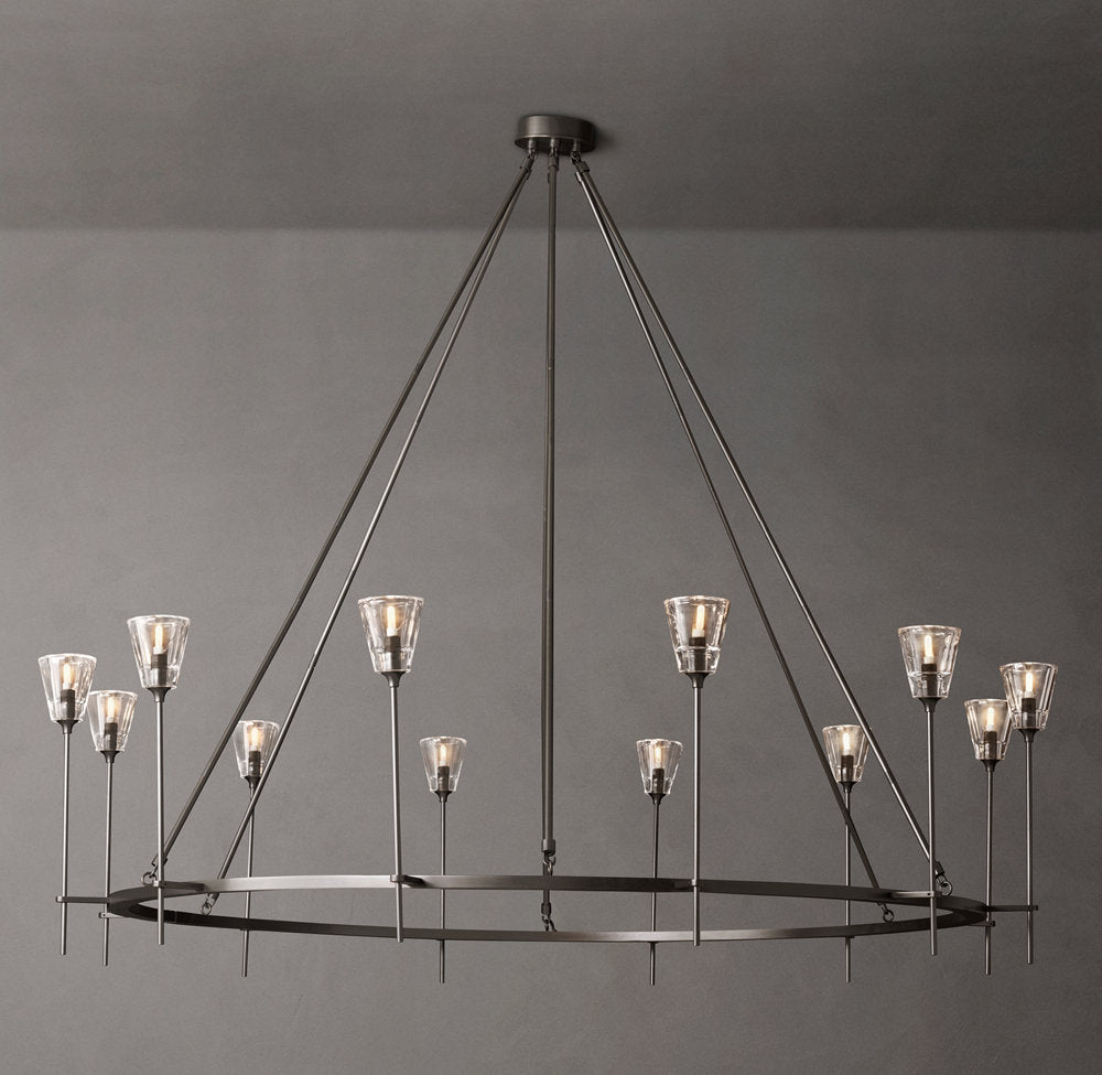 Torche De Verre Round Chandelier 70"