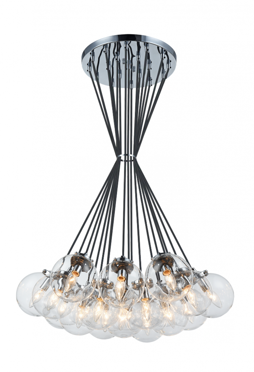 The Bougie Chandelier, 19-Light, Chrome, 29.5"W (C63019CHCL 305UQ8D)