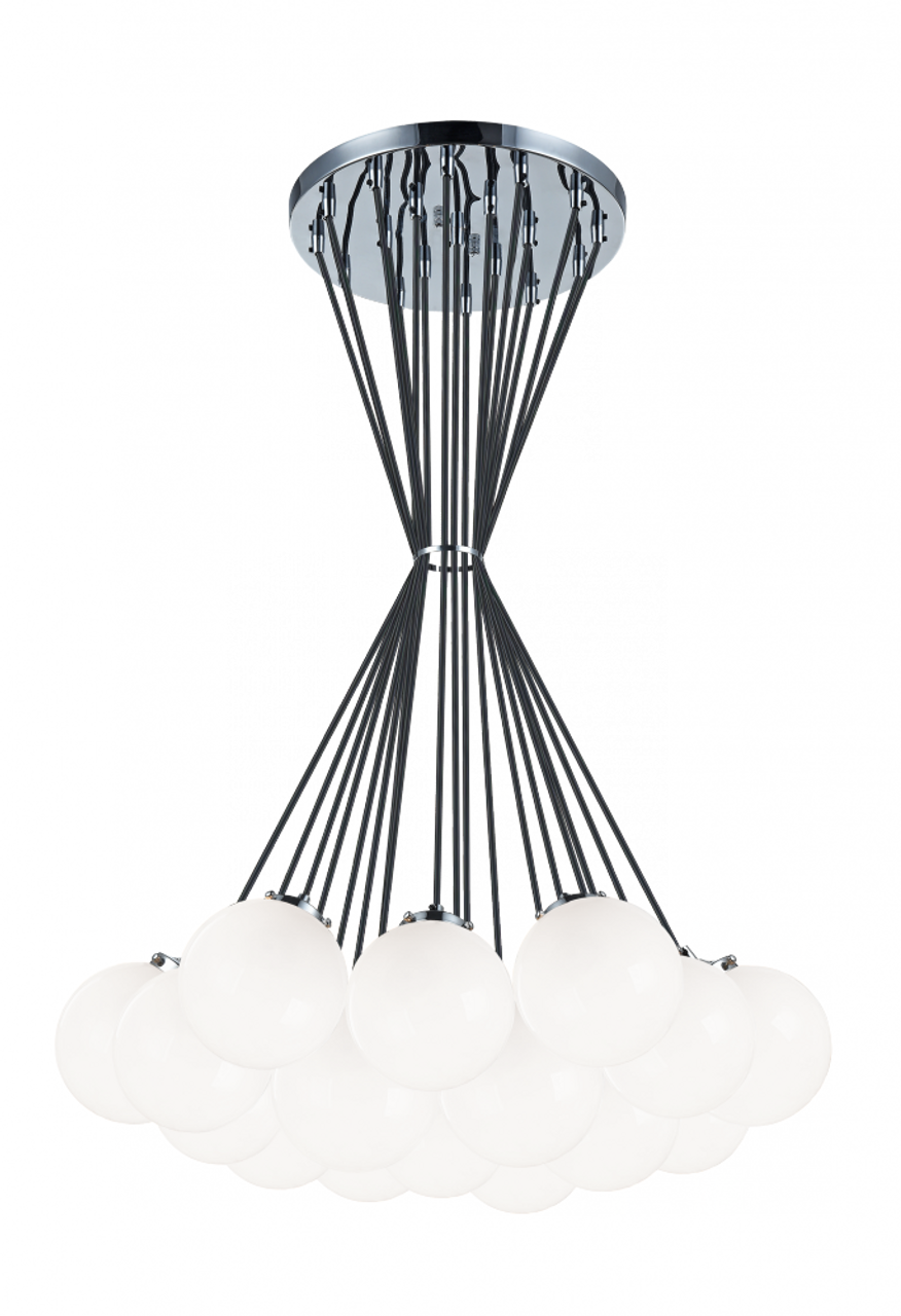 The Bougie Chandelier, 19-Light, Chrome, 29.5"W (C63019CHOP 305UQ8E)