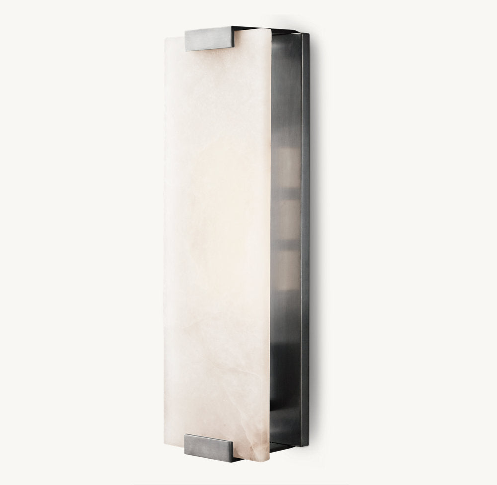 Hand-Carved Alabaster Grand Sconce