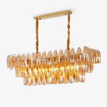 Amber Prism Glass Chandelier