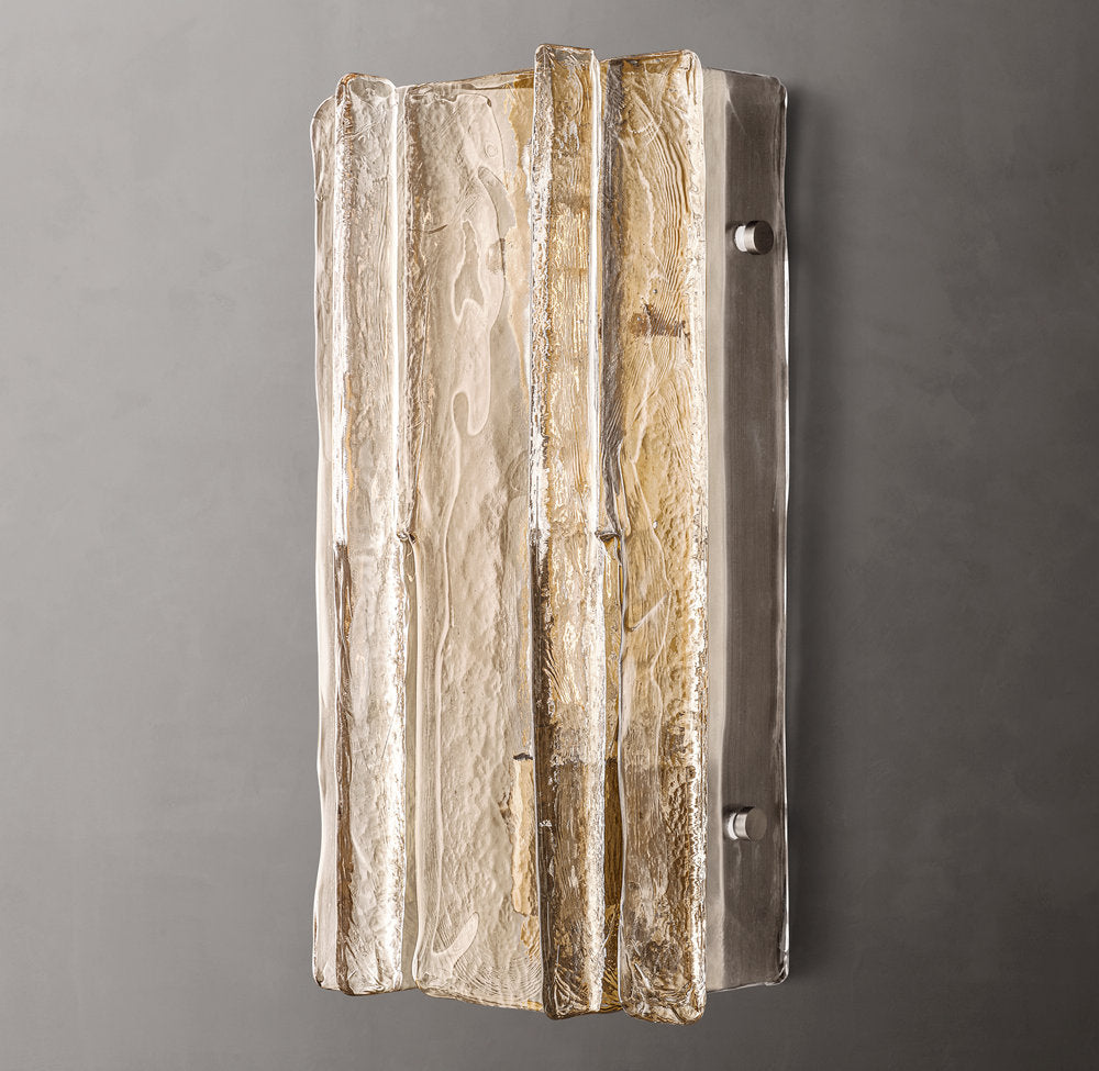 Lattice Clear Glass Sconce 15"