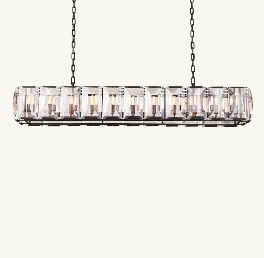 Harlow Crystal Rectangular Chandelier 74"
