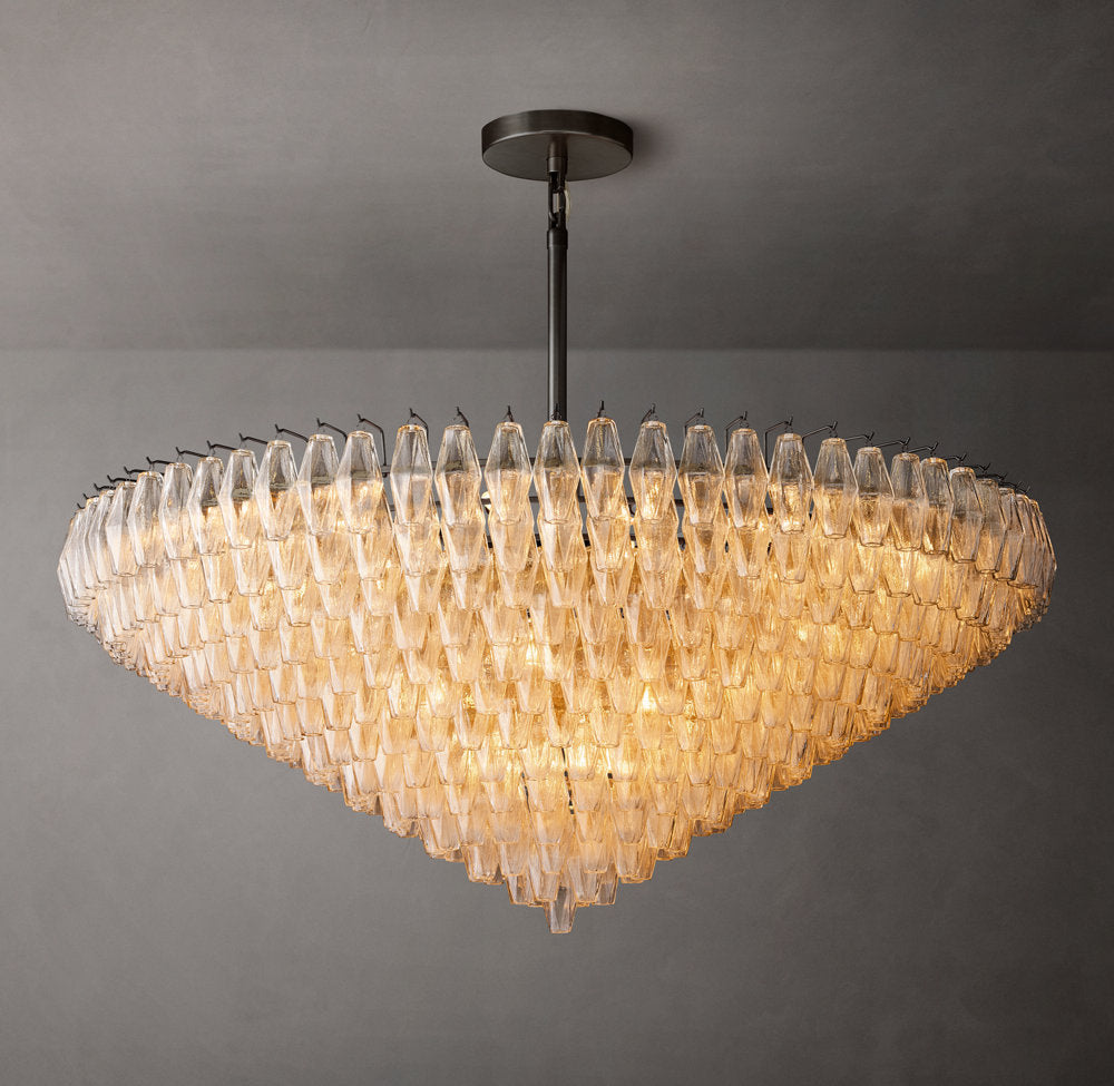 Chiara Clear Glass Tiered Round Chandelier 62"