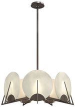 Callisto 28.1" Wide 7-Light Bronze Pendant With Alabaster Shade