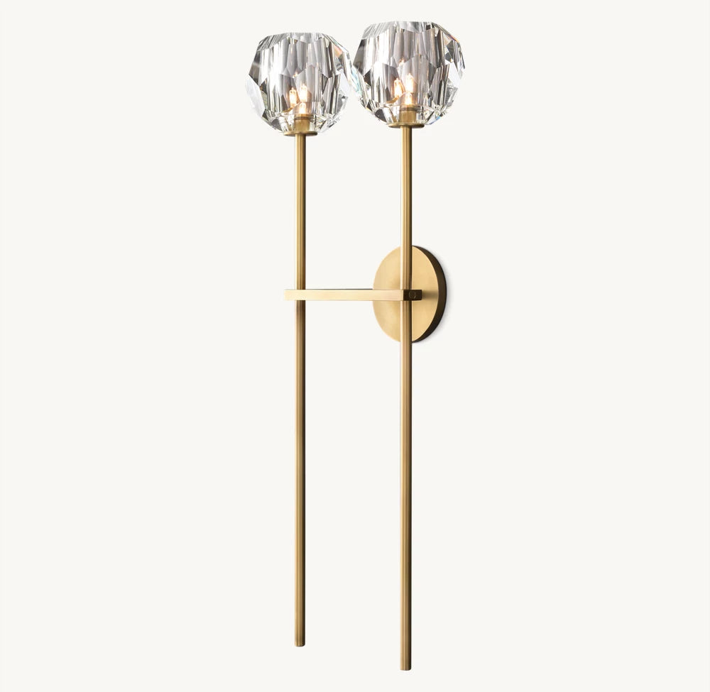 Boule De Cristal Clear Glass Grand Double Sconce