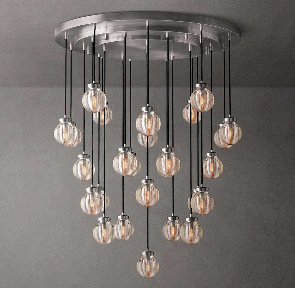 Pearl Round Chandelier 38"