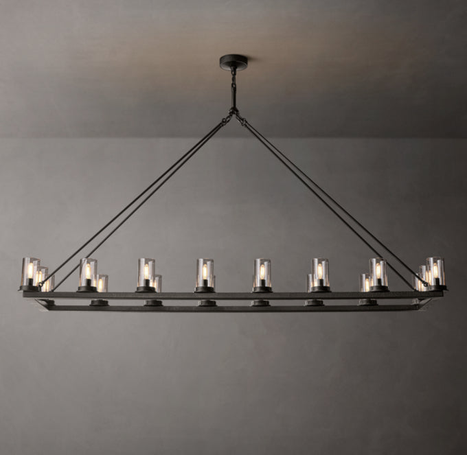 Ondra Linear Clear Glass Chandelier 72"