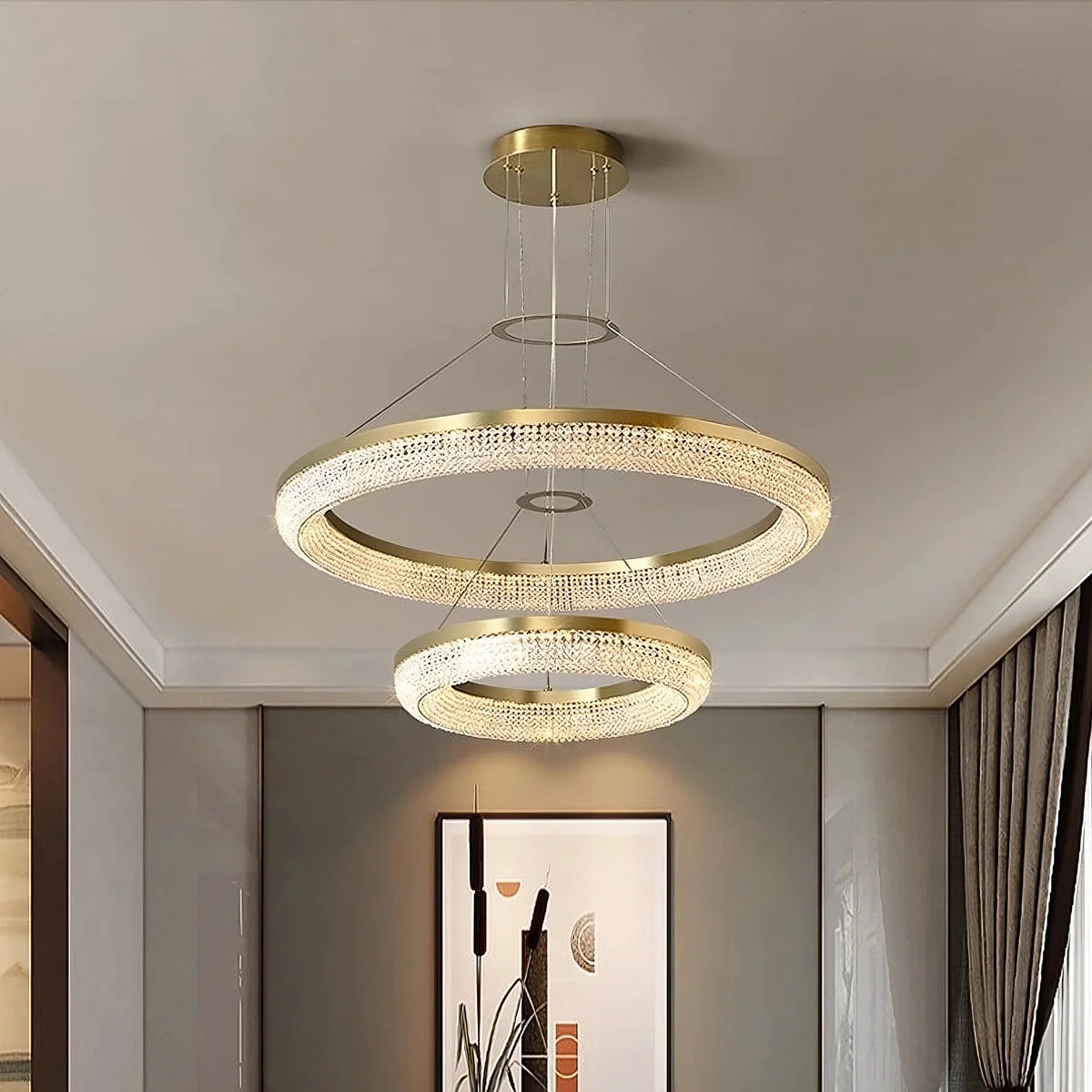 Bergamo Double Ring Crystal Chandelier