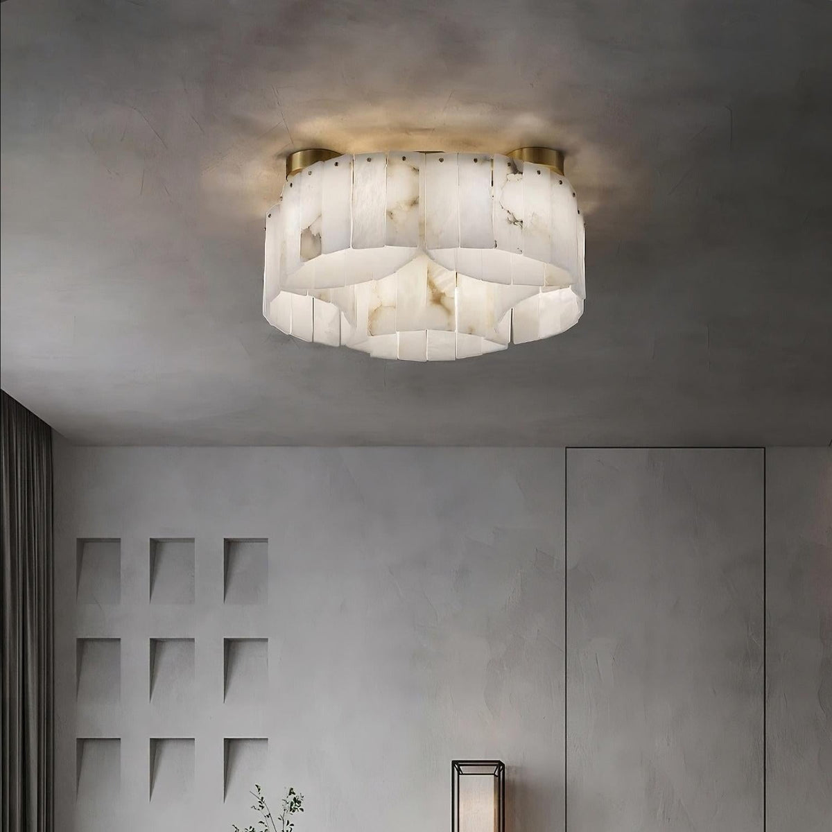 Moonshade Natural Marble Ceiling Light Fixture