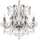 Century 21.5"H x 24"W 8-Light Crystal Chandelier in Etruscan Gold
