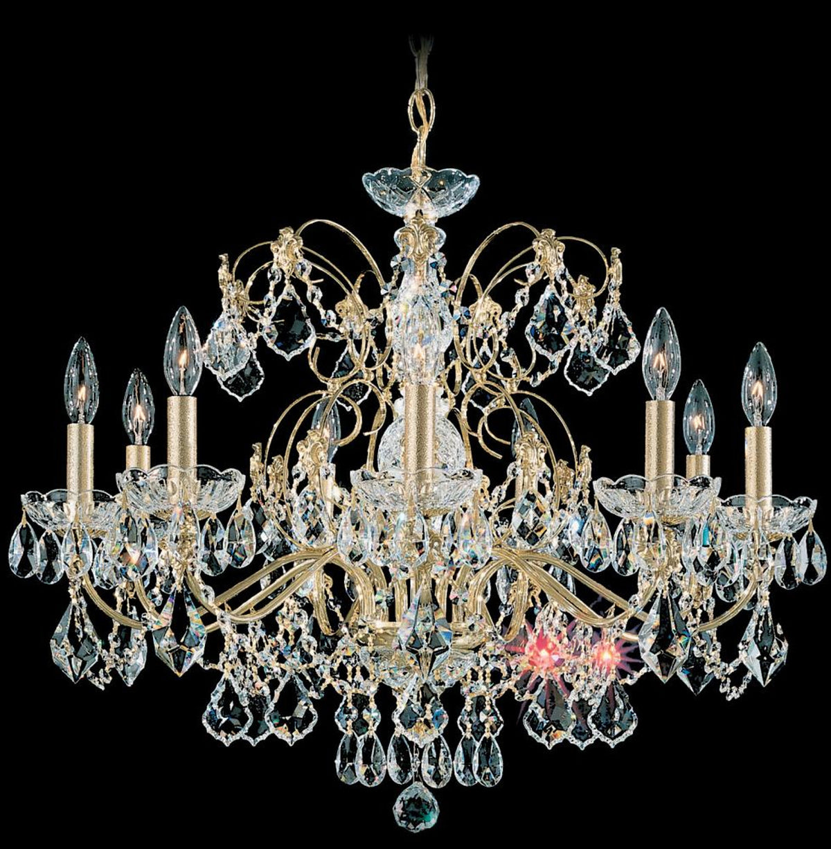 Century Chandelier, 8-Light, Heirloom Gold, Clear Heritage Crystal, 24"W (1707-22 180WX0)
