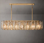 Lattice Smoke Glass Linear Chandelier 67"