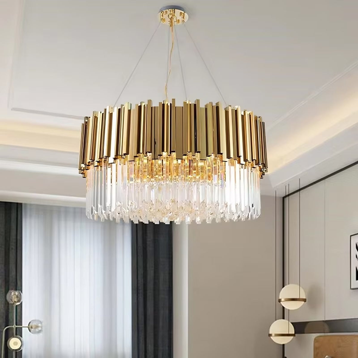Gio Gold Plated Crystal Chandelier