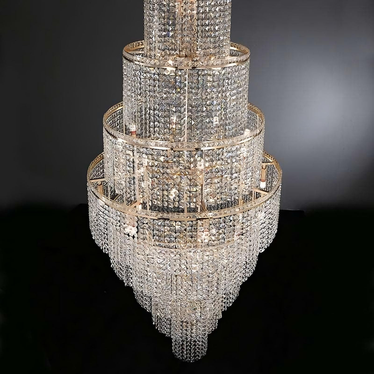 Alleri Crystal Foyer Chandelier, Gold