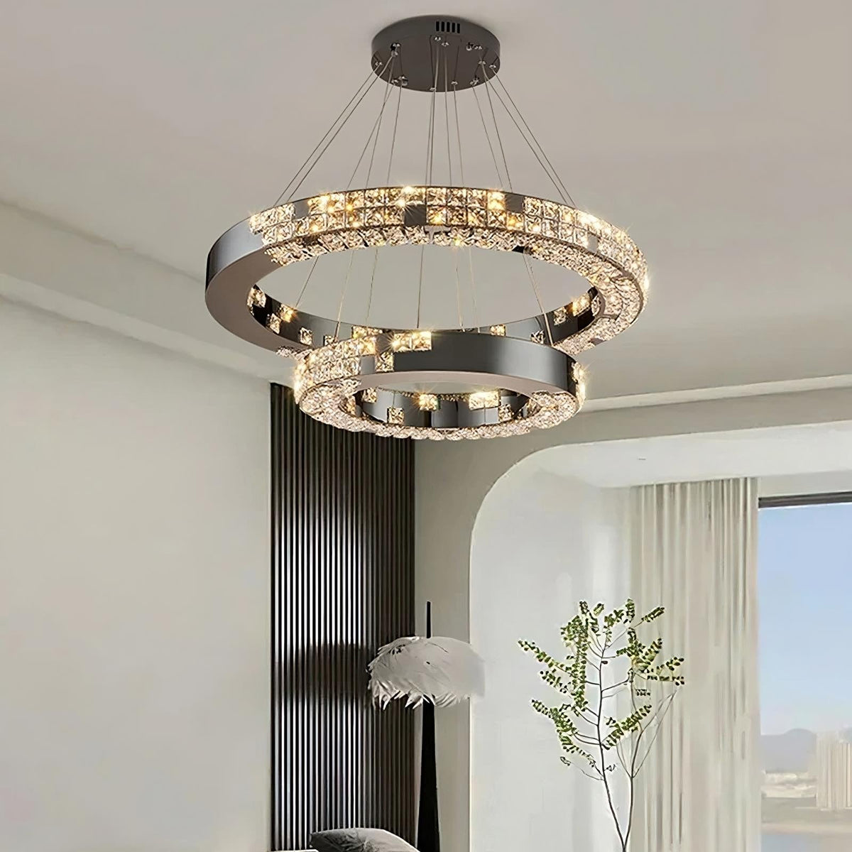 Bacci 2-Tier Crystal Chandelier Light