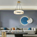 20" Natural Marble Wheel Chandelier