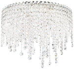Chantant 17"H x 21"W 5-Light Crystal Flush in Pol Stainless Steel
