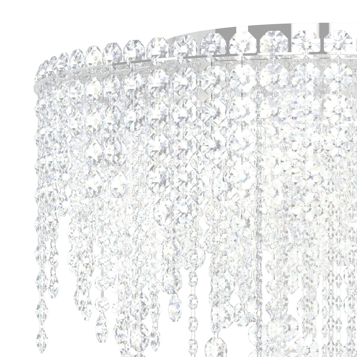 Chantant 17"H x 21"W 5-Light Crystal Flush in Pol Stainless Steel