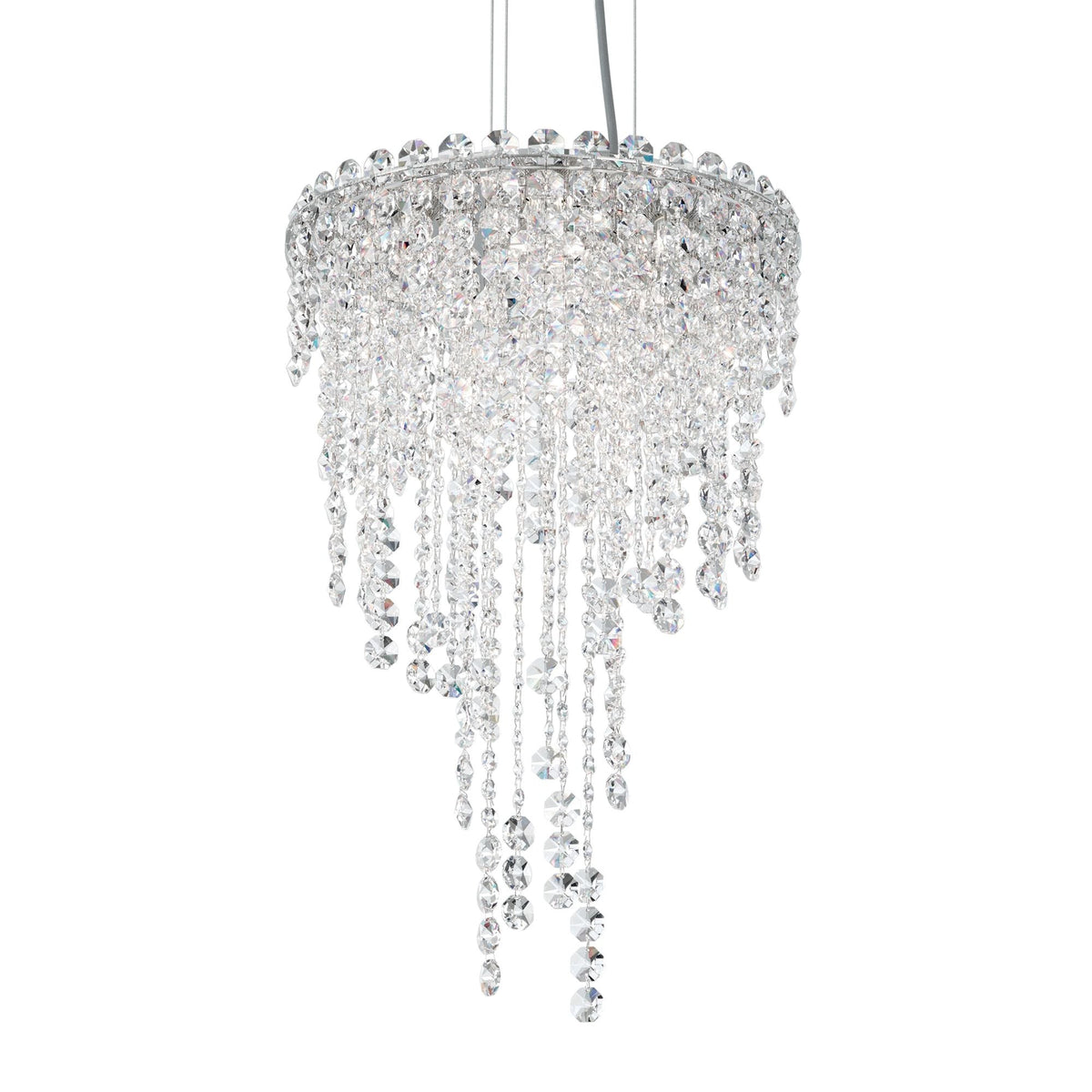 Chantant 23"H x 14"W 4-Light Crystal Pendant in Polished Stainles
