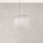 Chantant 24"H x 33"W 6-Light Crystal Linear Pendant in Pol Stainl