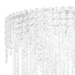 Chantant 28.5"H x 24"W 6-Light Crystal Flush in Pol Stainless Ste