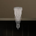 Chantant 35.5"H x 14"W 4-Light Crystal Flush in Pol Stainless Ste