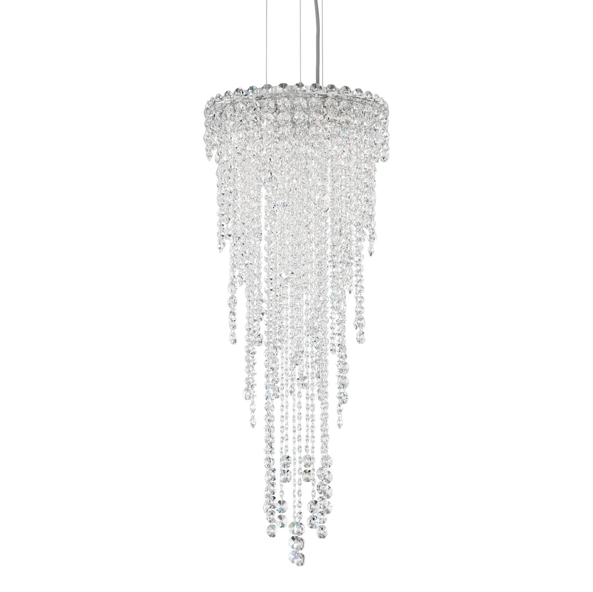 Chantant 35"H x 14"W 4-Light Crystal Pendant in Polished Stainles