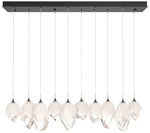 Chrysalis 10.1"W 10-Light Mixed Crystal White Crystal Black Long Penda
