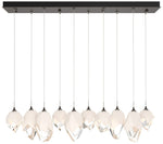 Chrysalis 10.1"W 10-Light Mixed White Crystal Rubbed Bronze Long Penda