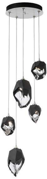 Chrysalis 15.7" Wide 5-Light Black Crystal Pendant