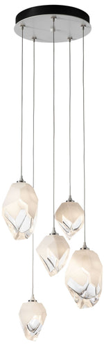 Chrysalis 15.7" Wide 5-Light White Crystal Pendant