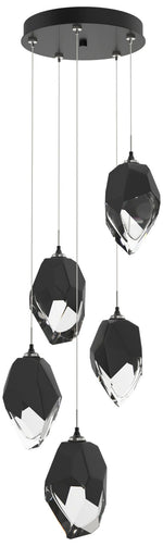 Chrysalis 16.1" Wide 5-Light Large Crystal Black Crystal Ink Long Pend