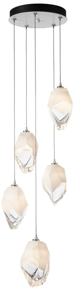 Chrysalis 16.1" Wide 5-Light White Crystal Pendant