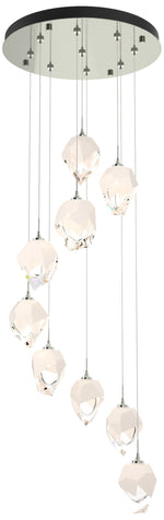 Chrysalis 20.5"W 9-Light Sterling Small White Crystal Standard Pendant