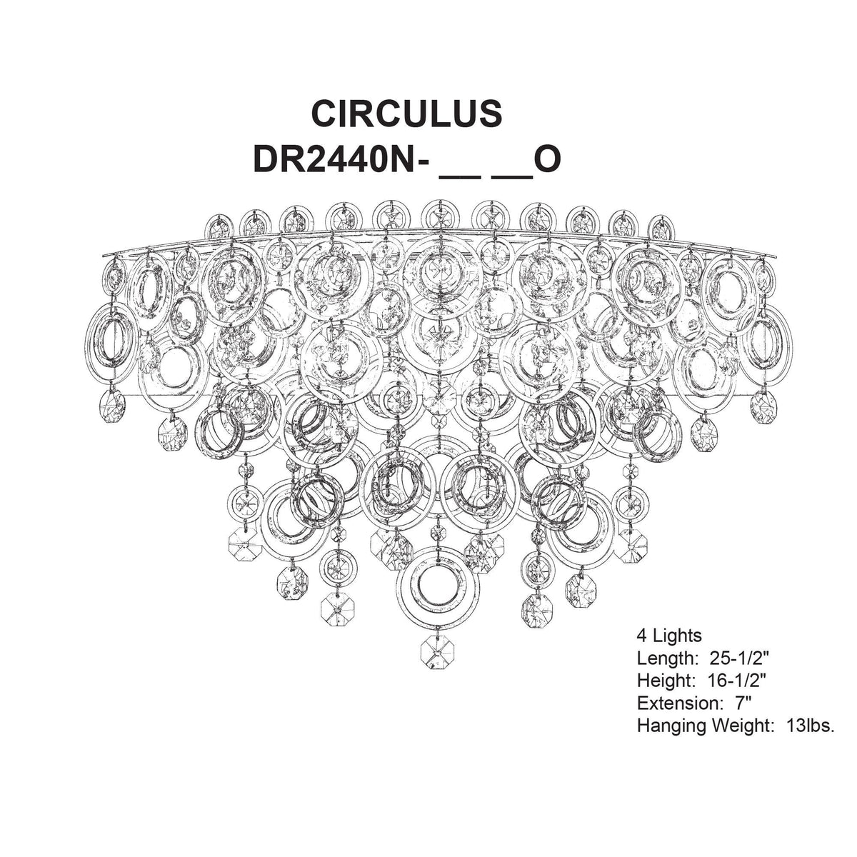 Circulus 4-Light Wall Sconce in Antique Silver with Optic Crystal