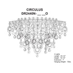 Circulus 4-Light Wall Sconce in Antique Silver with Optic Crystal