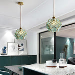 Ornate Flower Island Kitchen Pendant Lighting Copper Crystal Pendant Lighting