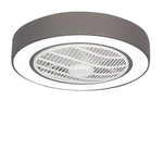 Compact Round Iron Modernized Flush Mount Bladeless Ceiling Fan With LED Lights
