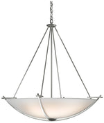 Compass 34.2" Wide Large Scale Sterling Pendant With Opal Glass Shade