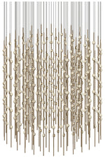 Constellation 48" Centaurus Cylinder LED Pendant - Brass - Clear Lens