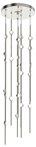 Constellation Andromeda 12"W Nickel 2700K White Lens Round LED Pendant