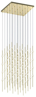 Constellation Cosmic Cube 20" LED Pendant - Satin Brass - Clear Lens