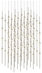 Constellation - Cosmic Cube 20" LED Pendant - Satin Nickel - Clear Acr