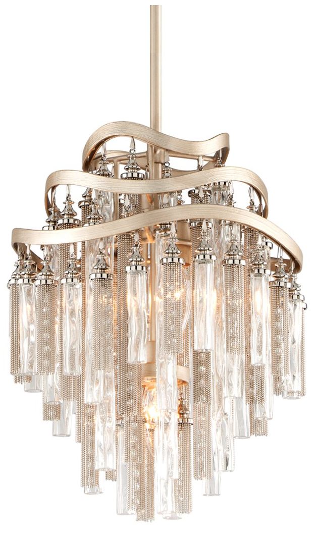 Corbett Lighting Chimera 12.75In Tranquility Silver Leaf3Lt Pendant