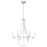 Crystal Empire 29.5"H x 24"W 6-Light Chandelier in White