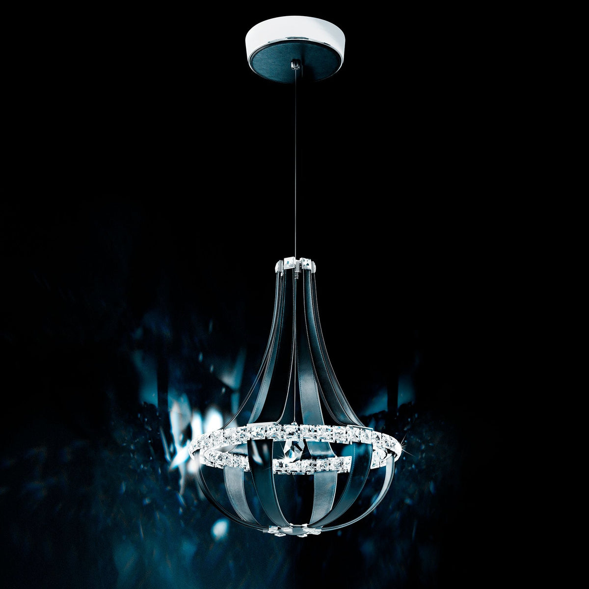Crystal Empire LED 27"H x 20.5"W 12-Light Chandelier in Grizzly B