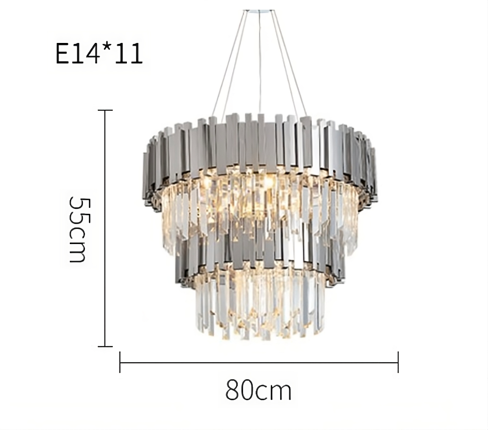 Gio 2-Tier Polished Chrome Crystal Chandelier
